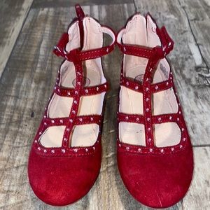 Girls size 1 Maroon/Dark Red dress shoes